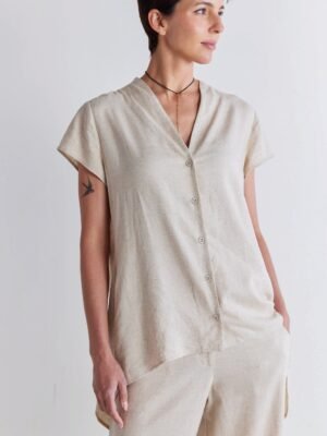 Daylight Linen High Low Blouse